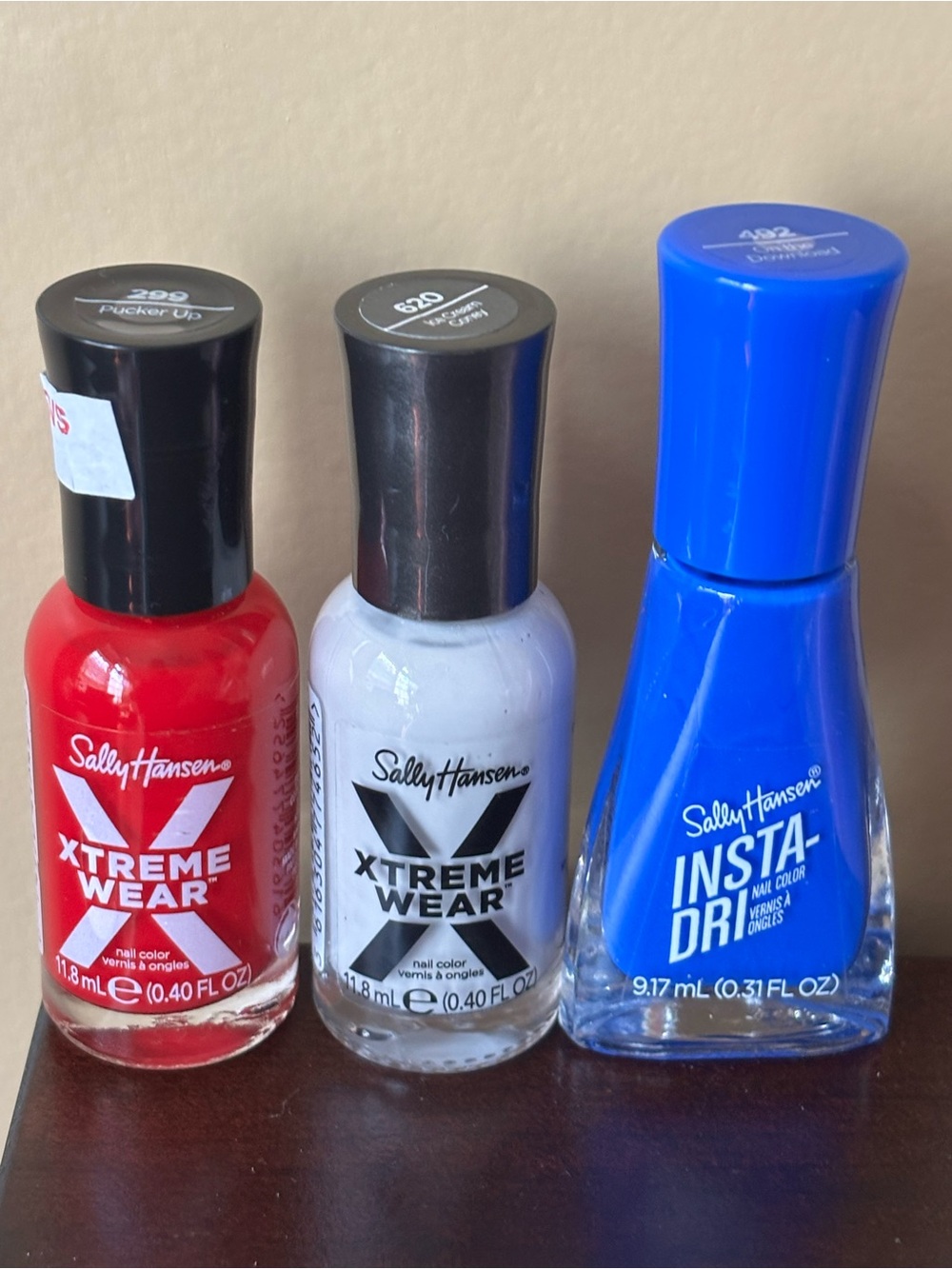 Nail Polish set, Sally Hansen, brand new, red, white, and blue